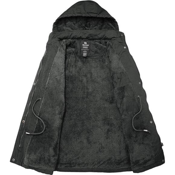 Women's Winter Parka Coat – Sherpa-Lined Cotton Jacket with Removable Hood - Picture 5 of 7